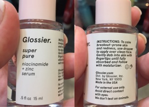 Glossier+super pure+review+skincare+acne+skin balancing